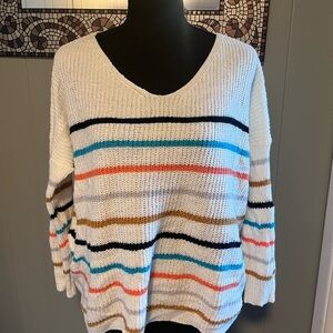 MOD on Trend boutique Multicolor Striped Knit Sweater Size Small/Medium